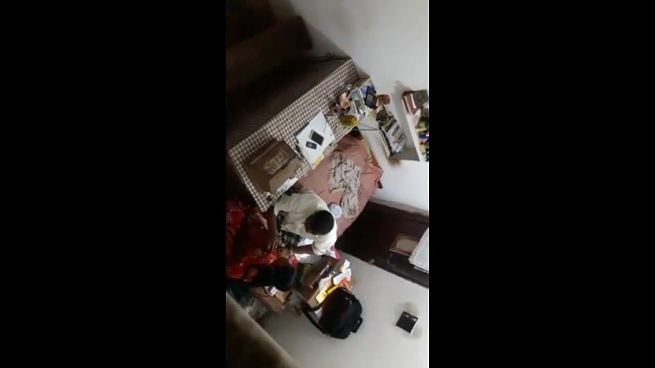 pressing colleague boobs in office