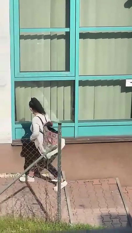 Horny girl masturbating outdoor, captured