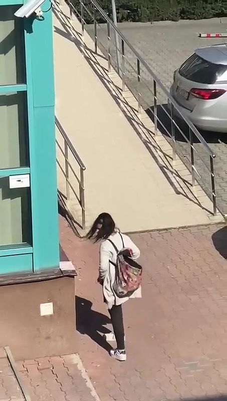 Horny girl masturbating outdoor, captured