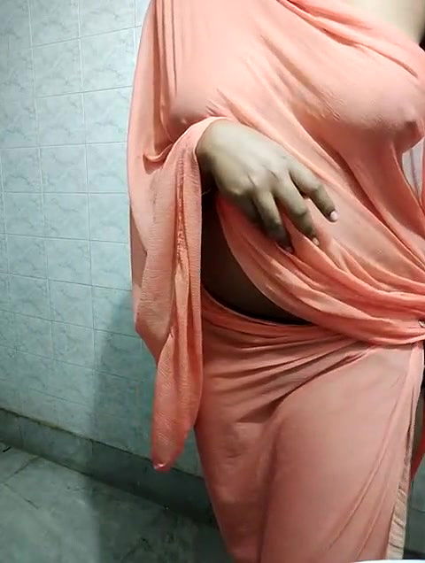 Indian Bhabhi is Nude bath in bathroom with Dirty talking