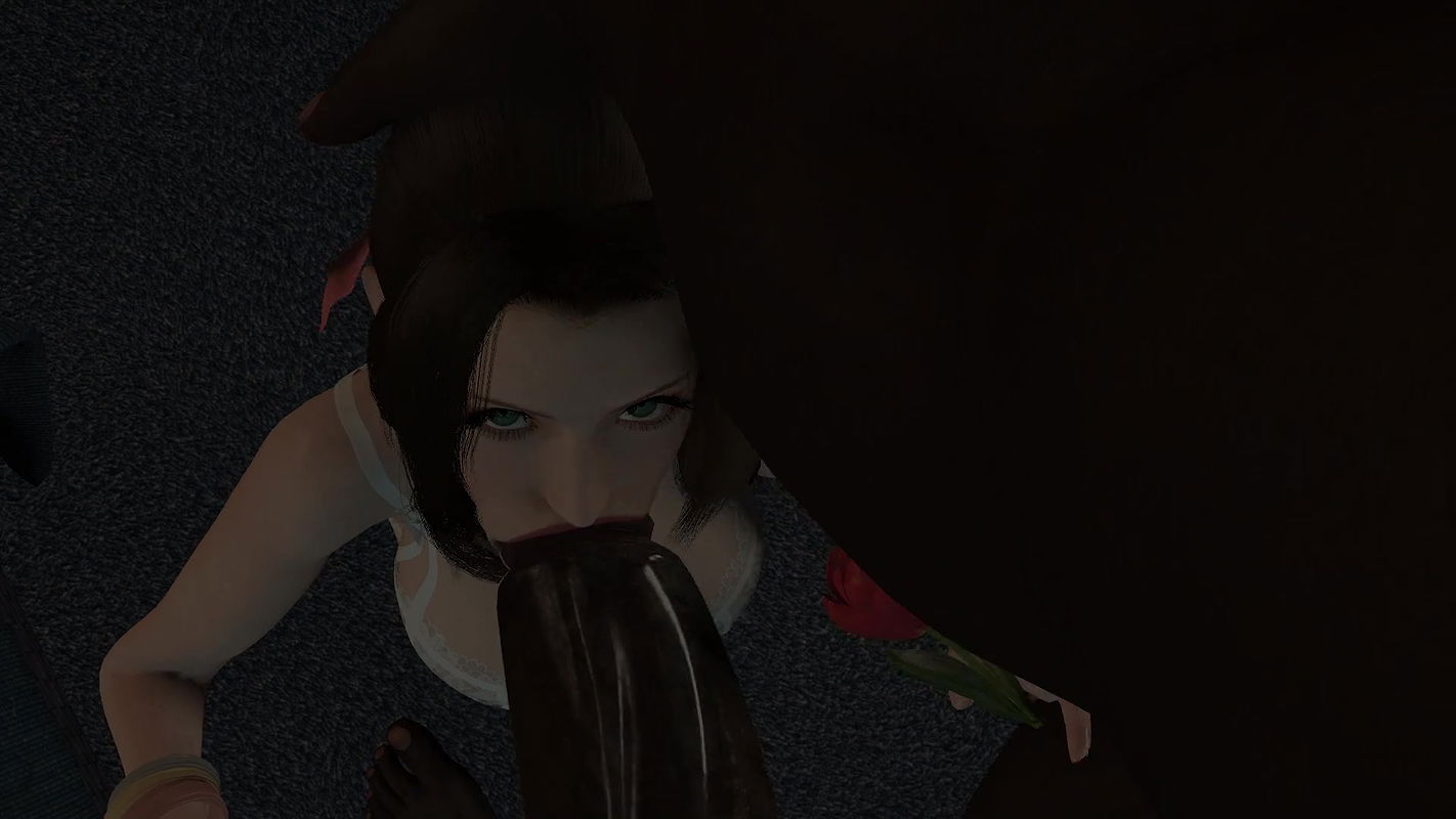 Busty and curvy Aerith from Final Fantasy deepthroat and fucked by Barret’s black monster cock