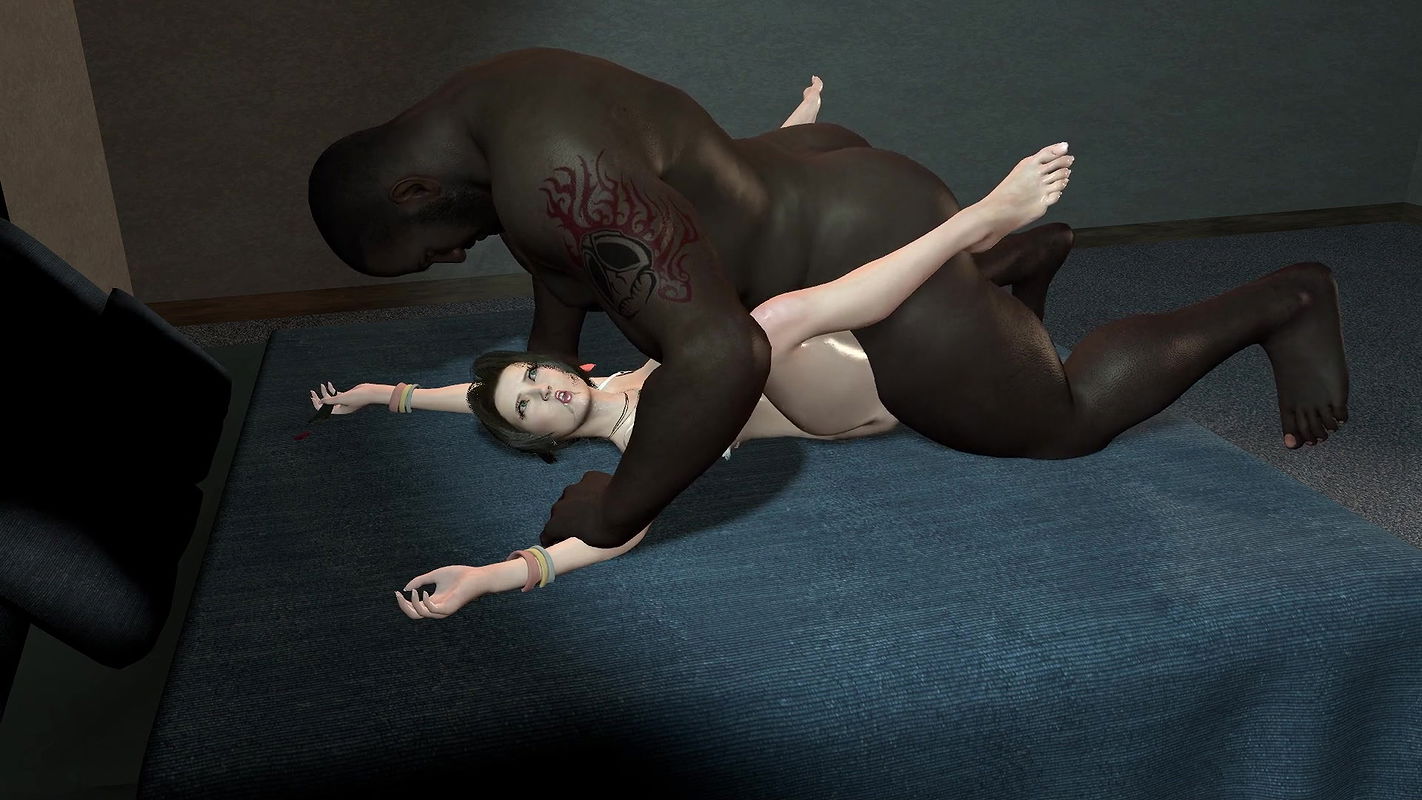 Busty and curvy Aerith from Final Fantasy deepthroat and fucked by Barret’s black monster cock