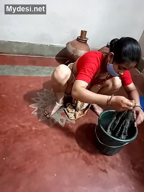 Sexy Maid cleaning floor and showing her ass