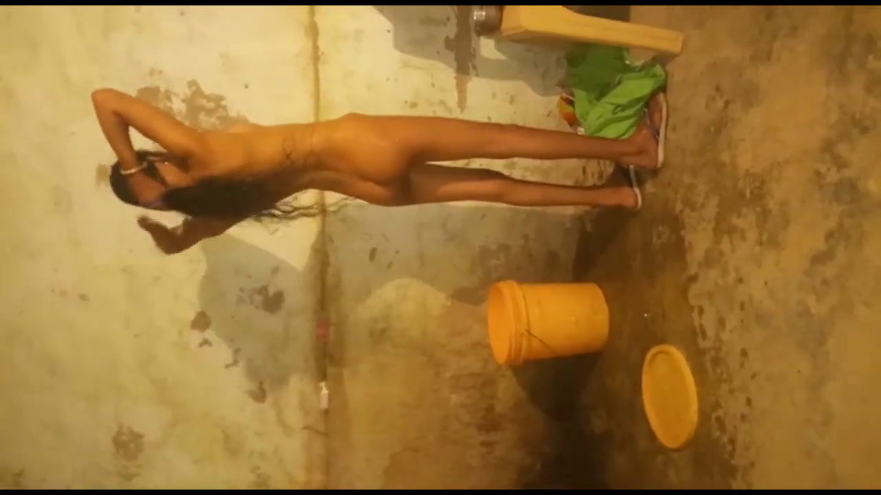 village girl bathing nude captured by lover