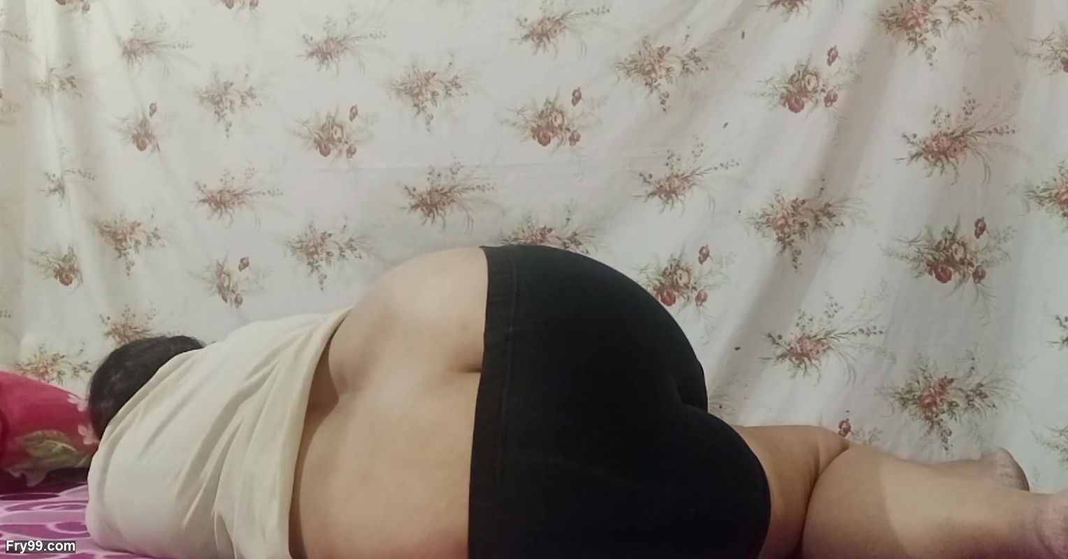 The neighbor was alone at home, I saw her silently