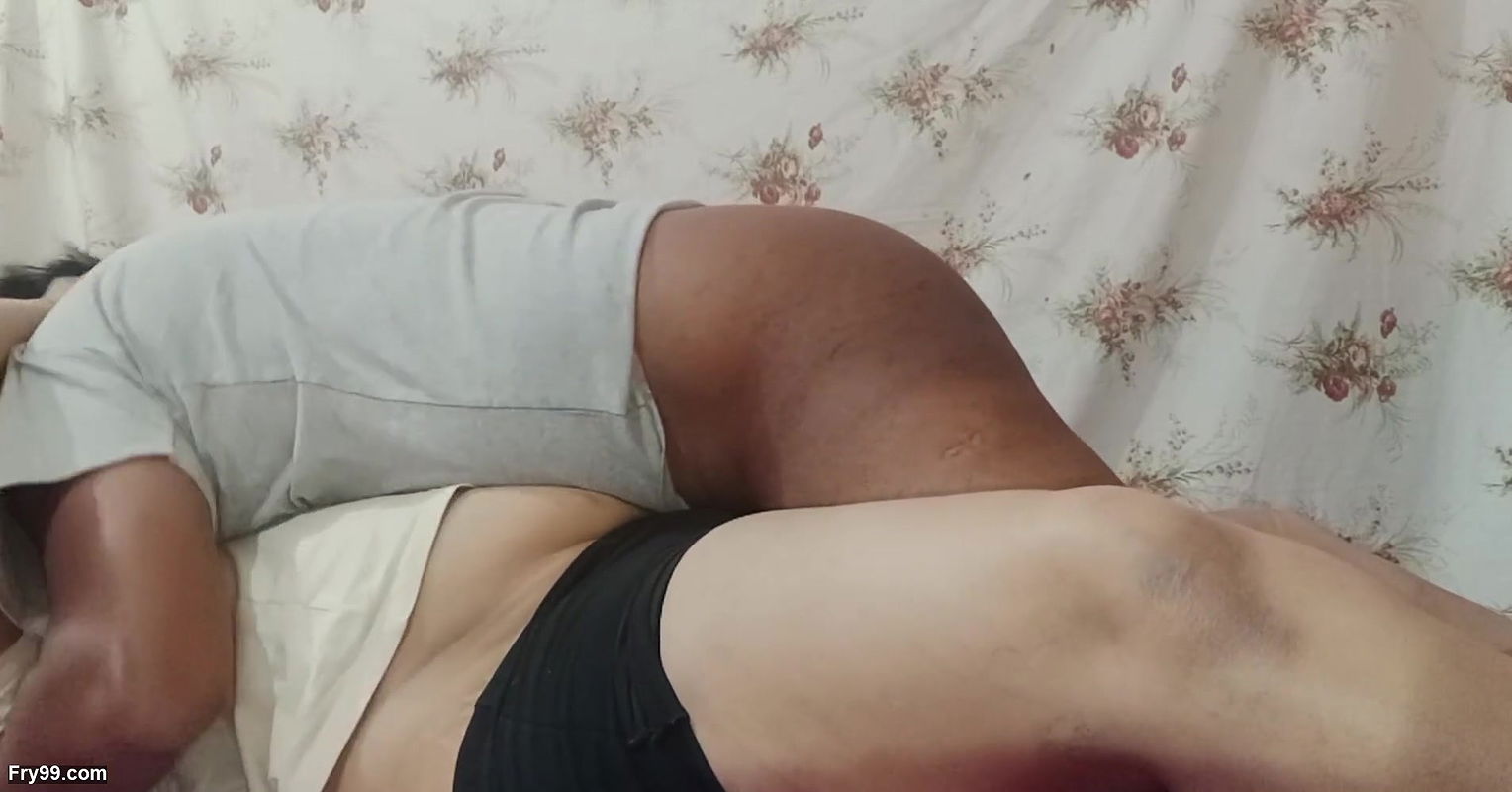 The neighbor was alone at home, I saw her silently