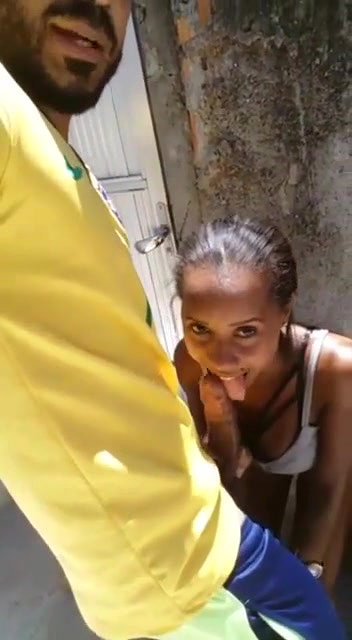 Hot Babe Sucking Outdoor