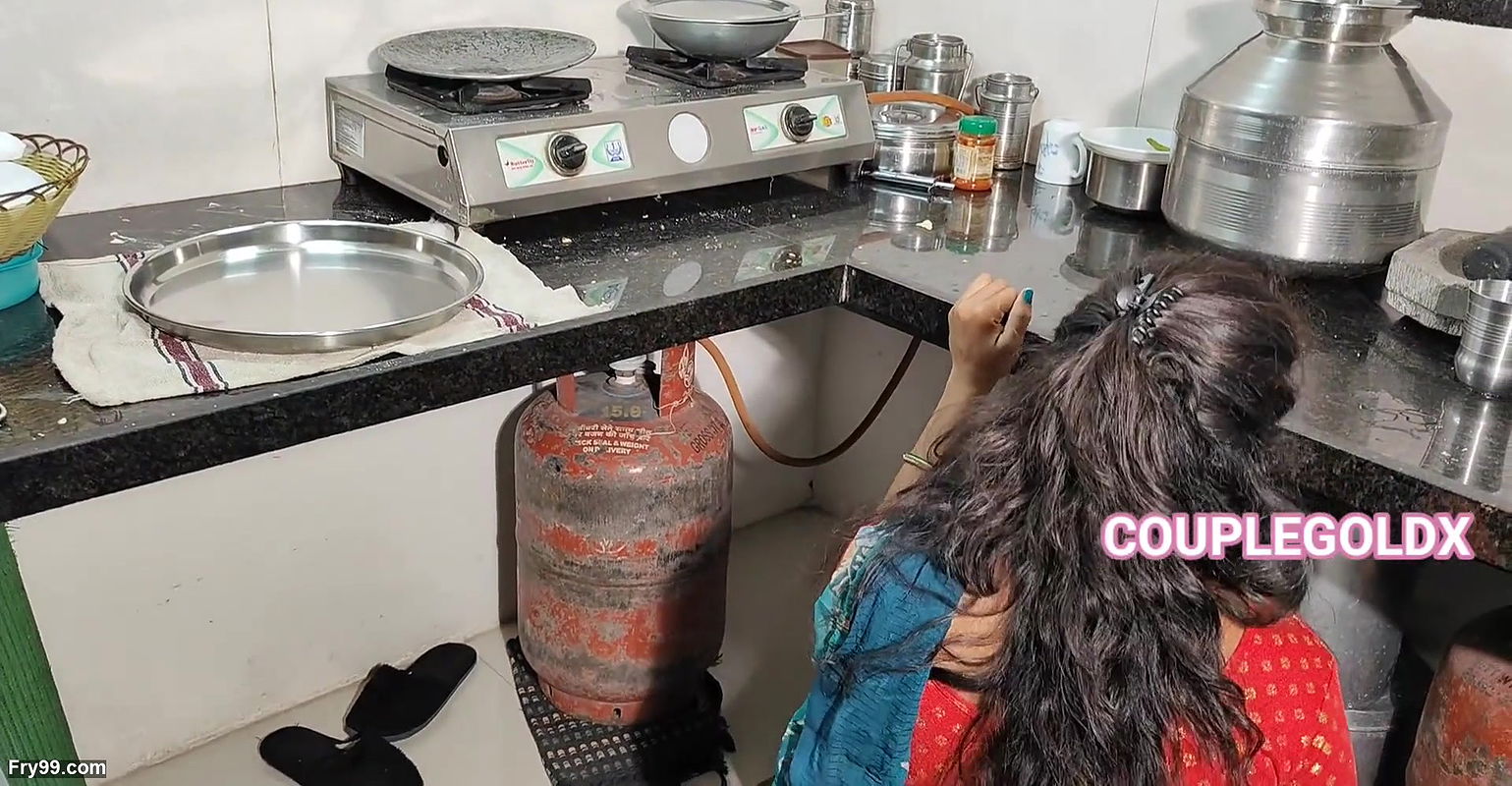 The new husband was weeing in the kitchen on the soft road