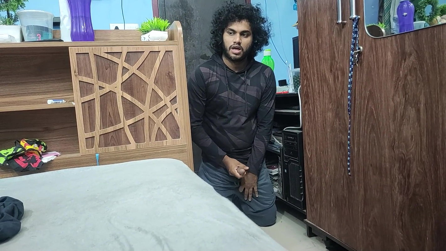 Mallu half saree girl masturbate by watching video and doing sex with step brother, Mallu step sister hot sex with step brother