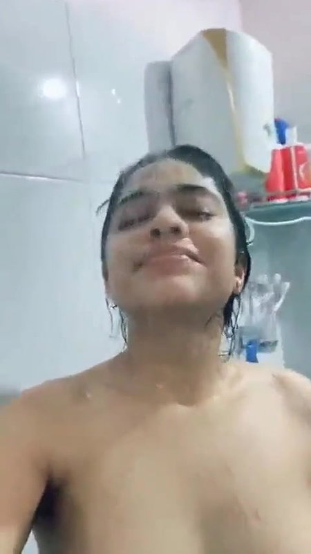 Having bath
