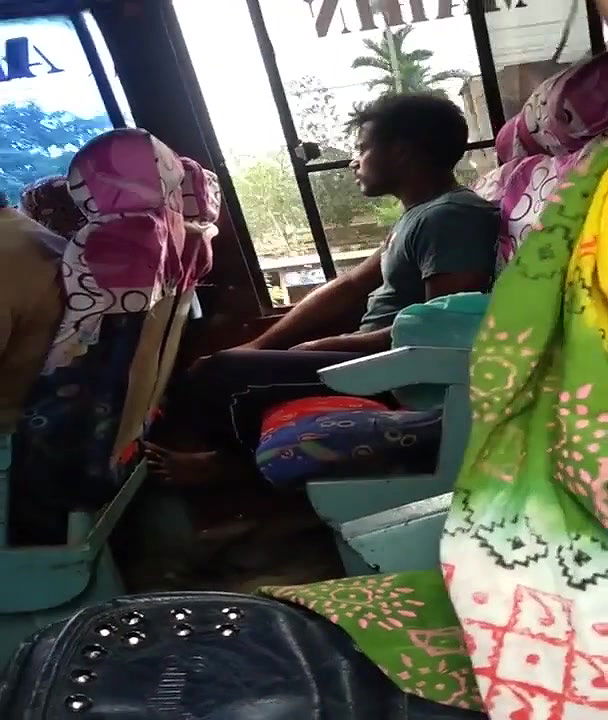 tarki guy masturbating in BUS while knowing side passanger girls recording him