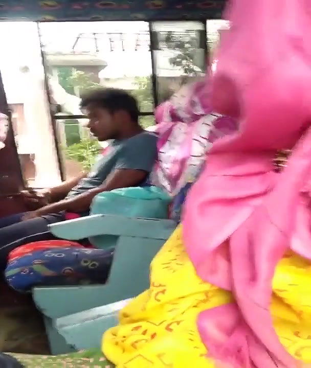 tarki guy masturbating in BUS while knowing side passanger girls recording him