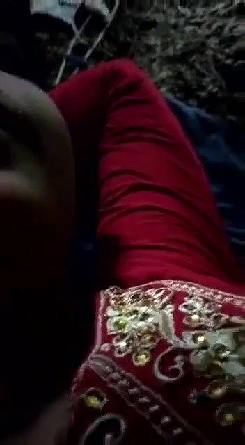 Red suit beautiful village girl outdoor fucking