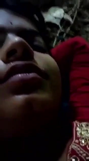 Red suit beautiful village girl outdoor fucking