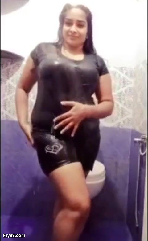 Indian Big Boobs Step Sister Arya in Bathroom