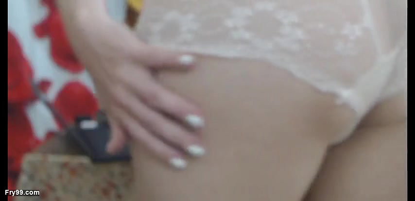 White Panties Over Tight Ass Fitting Perfect