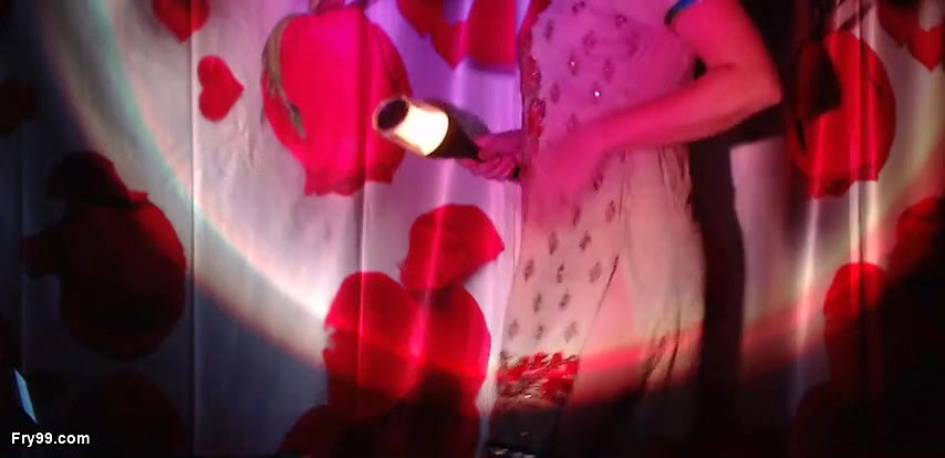 Sexy Strip Tease in Night Light