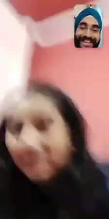 Showing her hanging boobs