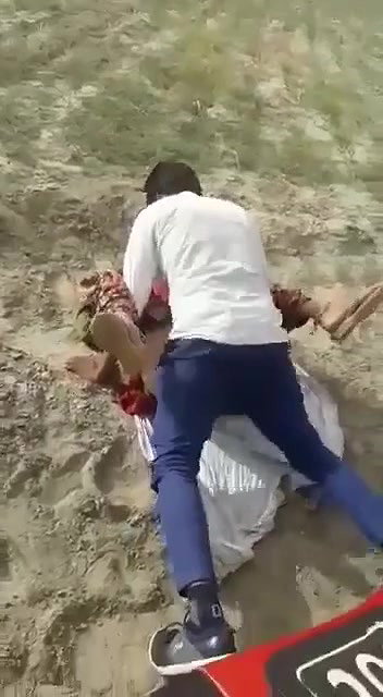 Rajasthani woman banged by two men in open field