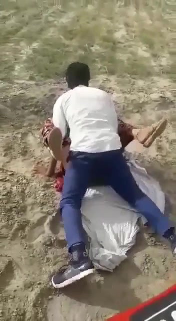 Rajasthani woman banged by two men in open field