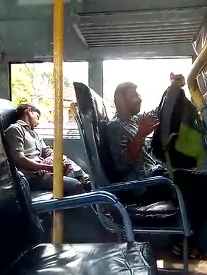 Another tarki guy masturbating in BUS while knowing side passanger girl recording