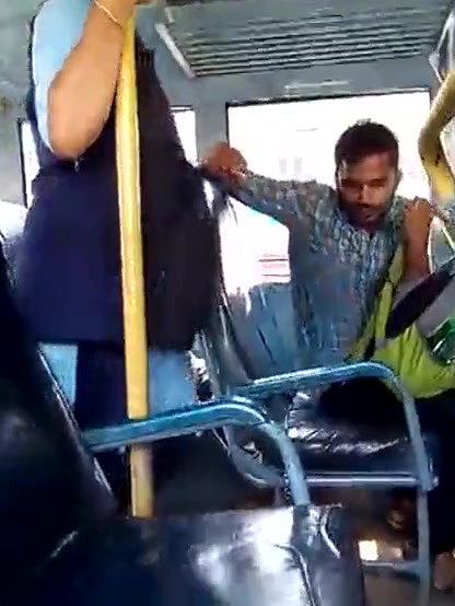 Another tarki guy masturbating in BUS while knowing side passanger girl recording