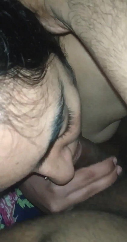Beautiful girl giving blowjob