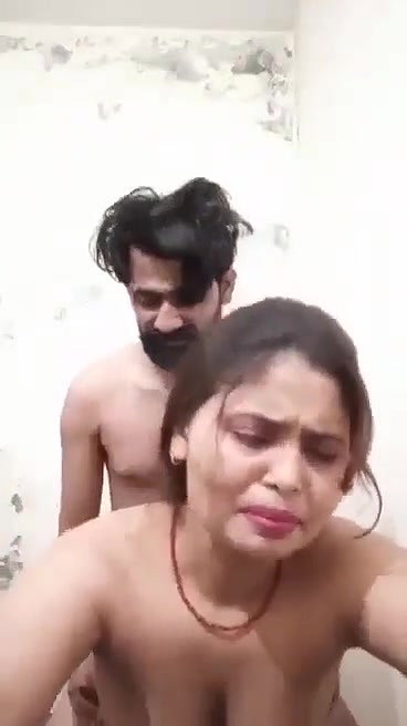 Bang from behind in bathroom