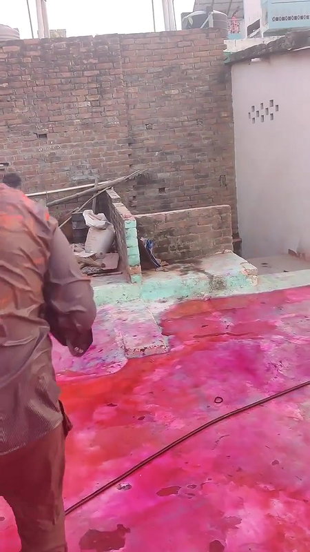 3 Guys pressing boobs of a desi girl during holi