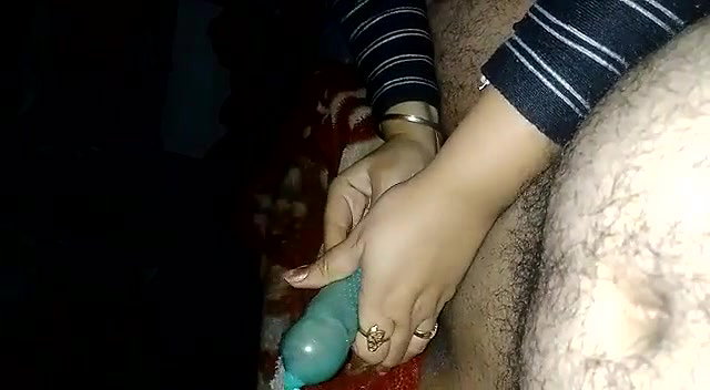 Applying condom