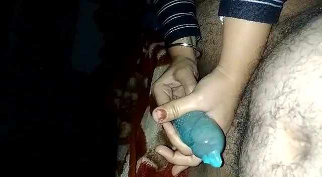 Applying condom