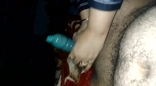 Applying condom