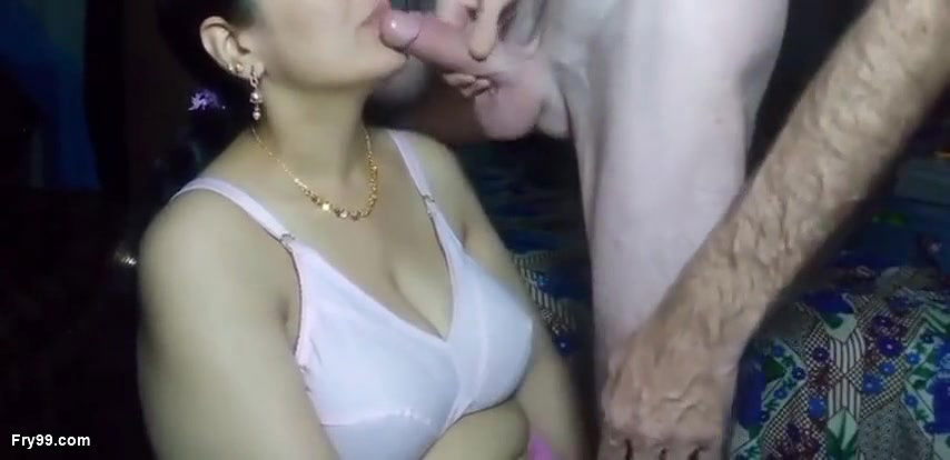 Cheating wife sucking neighbor cock when husband not at home