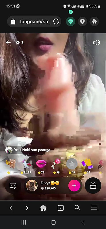 Divya Flashing Boobs on 121 Tango Live