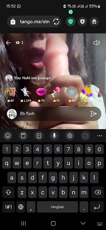 Divya Flashing Boobs on 121 Tango Live