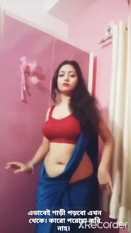 Rupsa Sexy Boobs and Navel in red bra and blue saree