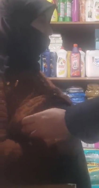 Desi Milf boobs Pressing by shopkeeper