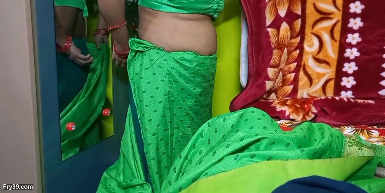 Beautiful Indian bhabhi is wearing saree