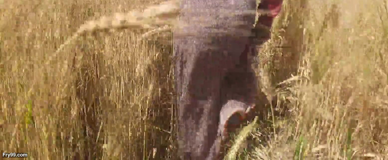 The step-sister-in-law showed her brother-in-law her fat ass in her wheat field with her brother-in-law in the open forest in the field