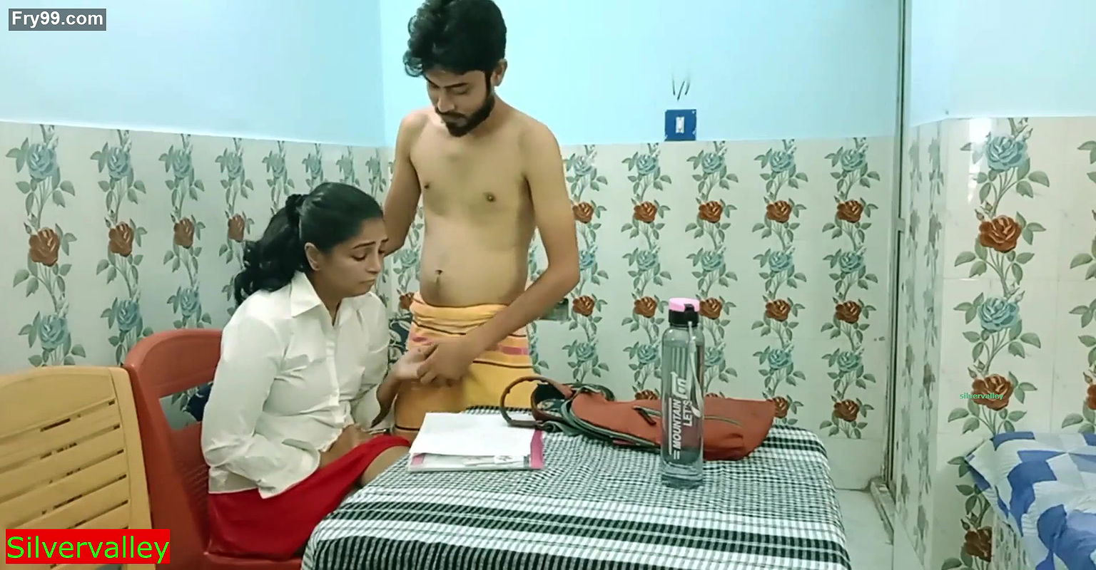 Indian hot girls fucking with teacher for passing exam! Hindi hot sex