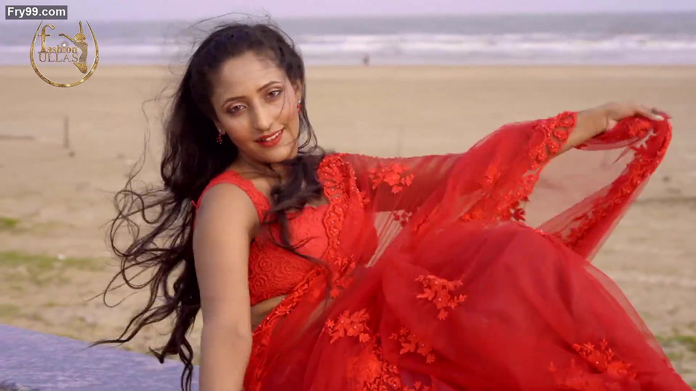 Smita Sana in Red Chiffon Saree ~ Fashion Ullas
