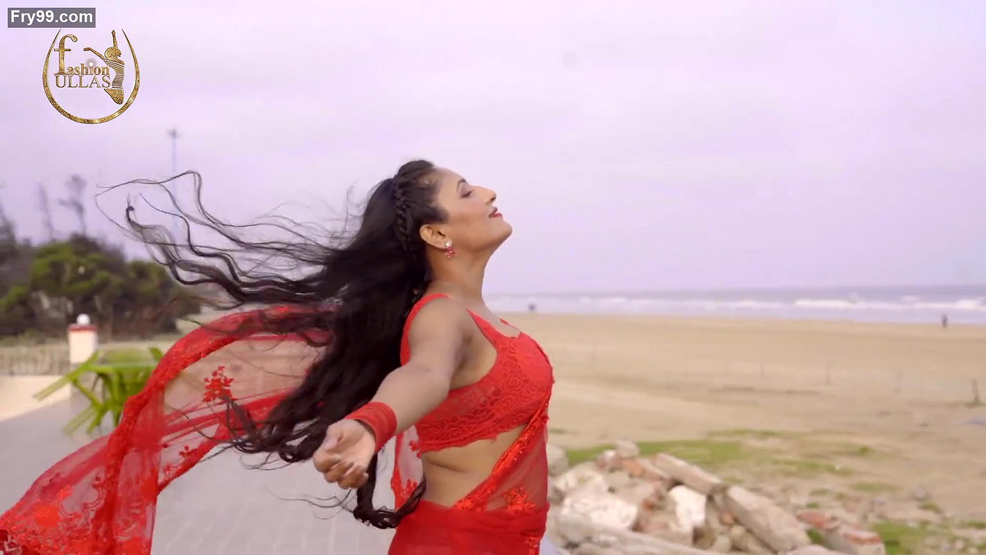 Smita Sana in Red Chiffon Saree ~ Fashion Ullas