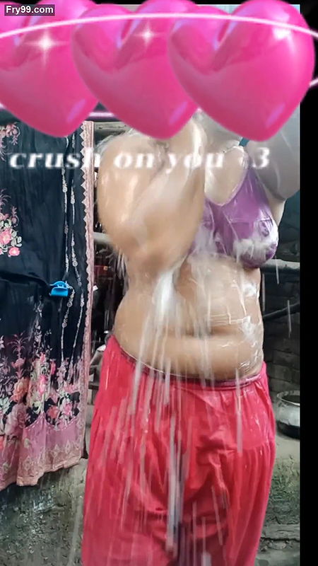 Hot sexy indian girl is bathing in the bathroom and showing her cute nude