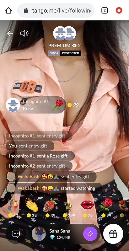 Sana Sana Showing Boobs & Pussy on PREMIUM Tango Live