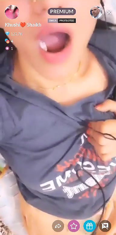 Khushi Shaikh Showing Boobs on PREMIUM Tango Live _ with Face