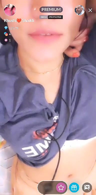 Khushi Shaikh Showing Boobs on PREMIUM Tango Live _ with Face