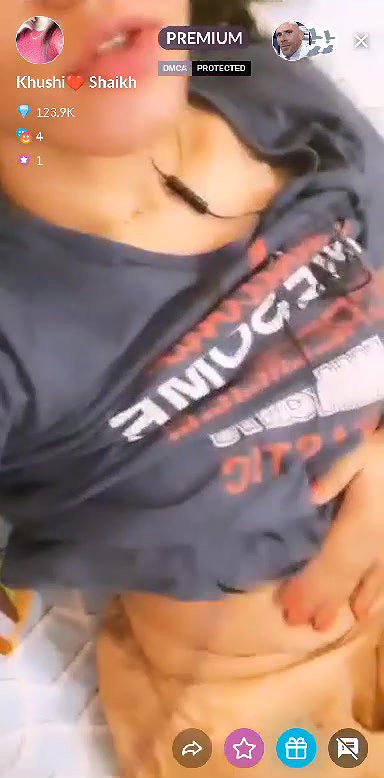 Khushi Shaikh Showing Boobs on PREMIUM Tango Live _ with Face