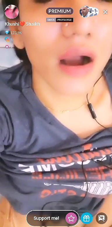 Khushi Shaikh Showing Boobs on PREMIUM Tango Live _ with Face
