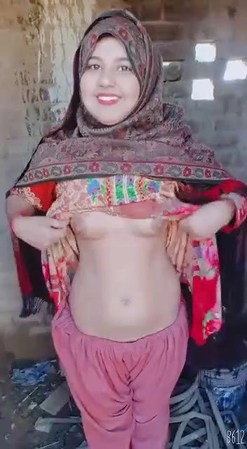 Hijabi paki girl shows boobs and hairy pussy