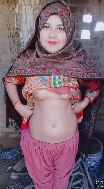 Hijabi paki girl shows boobs and hairy pussy